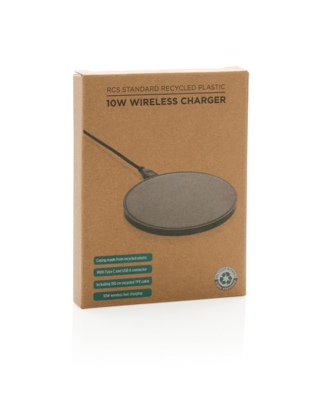 Caricatore RCS wireless 10W in plastica riciclata