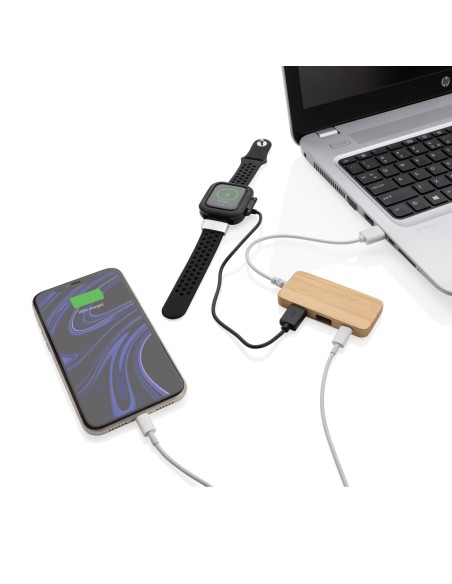 Hub USB un bambù con type C