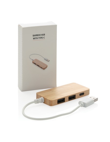 Hub USB un bambù con type C
