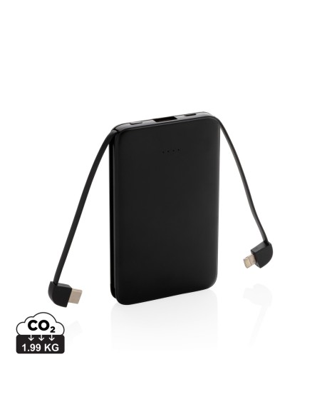 Powerbank tascabile 5.000 mAh con cavi integrati