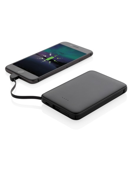 Powerbank tascabile 5.000 mAh con cavi integrati