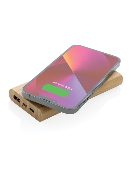 Powerbank wireless 8000 mAh 5W in bambù