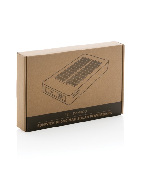 Powerbank solare 10.000 mAh in bambù