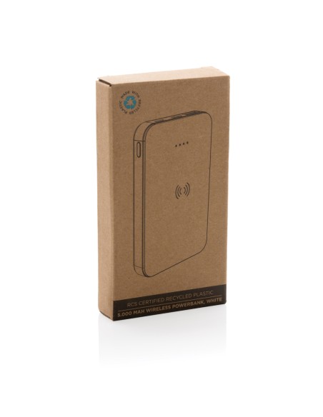 Powerbank wireless 5W da 5.000 mAh in plastica riciclata RCS