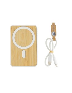 Powerbank magnetica da 5.000 mah 5W Zen in bambù e rPlastica