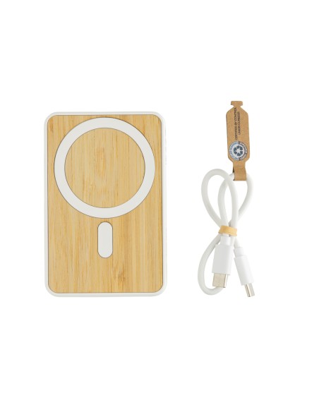 Powerbank magnetica da 5.000 mah 5W Zen in bambù e rPlastica