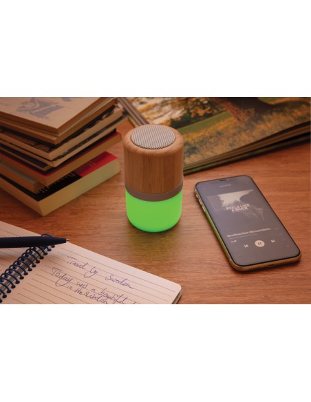 Speaker 3W in bambù con luce