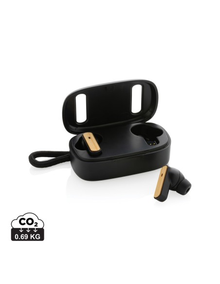 Auricolari TWS in plastica RCS e bambù