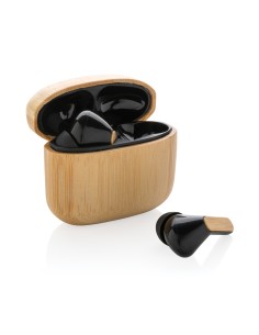 Auricolari TWS in plastica riciclata RCS e bambù