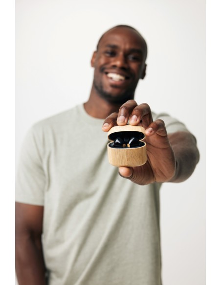 Auricolari TWS in plastica riciclata RCS e bambù