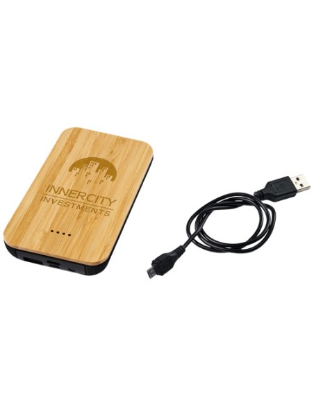 Power bank wireless Future in bambù e tessuto da 6000 mAh