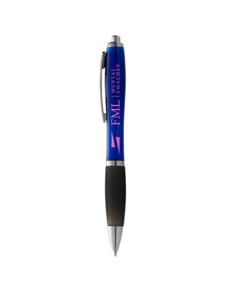 Penna a sfera Nash con fusto colorato e impugnatura nera (inchiostro nero)