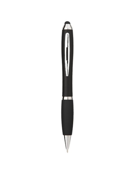 Penna a sfera con stylus e impugnatura nera Nash (inchiostro nero)