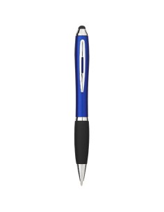 Penna a sfera colorata con stylus e impugnatura nera Nash (inchiostro blu)