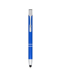 Penna a sfera metallica con stylus Moneta (inchiostro blu)