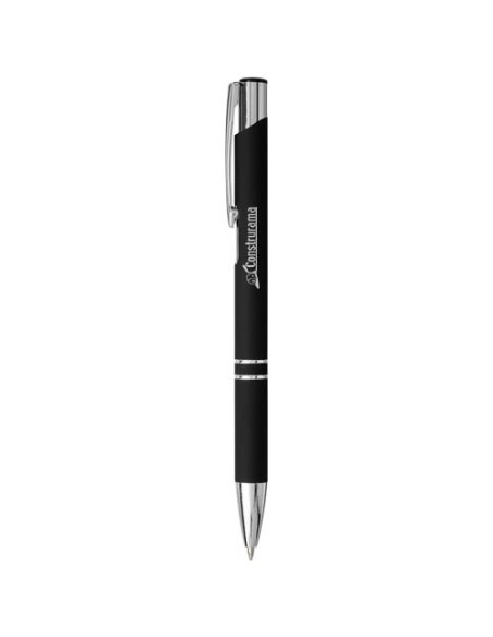 Penna a sfera a scatto Moneta soft touch (inchiostro nero)