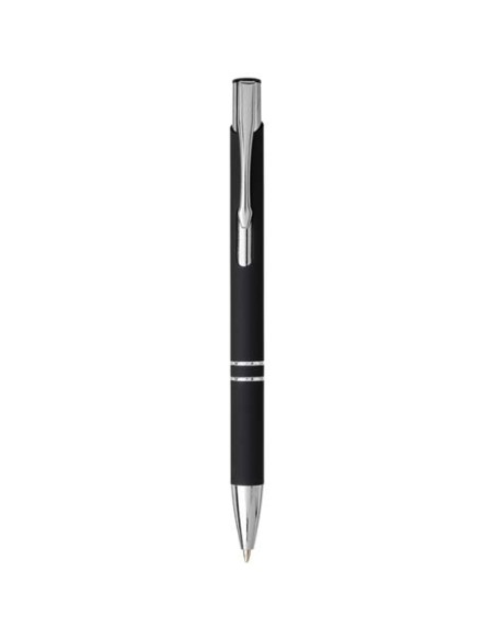 Penna a sfera a scatto Moneta soft touch (inchiostro nero)