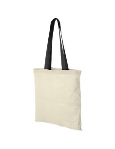 Shopper in cotone 100 g/m² con manici colorati Nevada - 7L