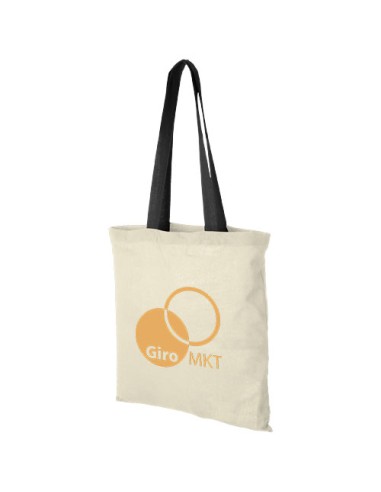Shopper in cotone 100 g/m² con manici colorati Nevada - 7L
