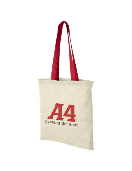 Shopper in cotone 100 g/m² con manici colorati Nevada - 7L