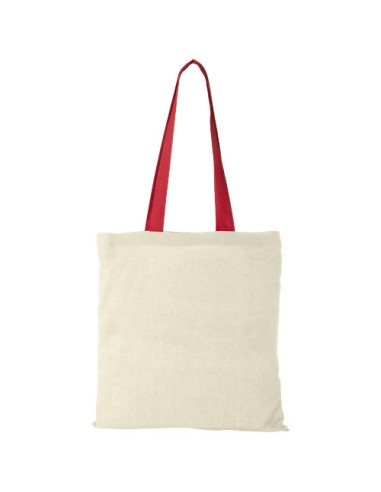 Shopper in cotone 100 g/m² con manici colorati Nevada - 7L
