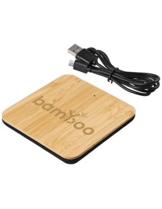 Stazione di ricarica da 5 W Leaf in bambù e tessuto