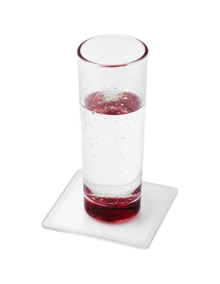 Sottobicchiere quadrato in plastica con inserto di carta Ellison