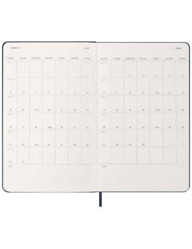 Agenda settimanale 12 mesi formato L con copertina rigida Moleskine