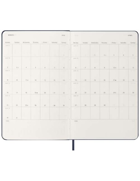 Agenda settimanale 12 mesi formato L con copertina rigida Moleskine