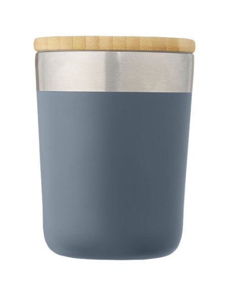 Bicchiere termico in acciaio inossidabile con isolamento sottovuoto in rame e coperchio in bambù da 330 ml Lagan