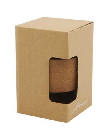 Bicchiere da 360 ml in vetro borosilicato con impugnatura in sughero e coperchio in silicone Lidan