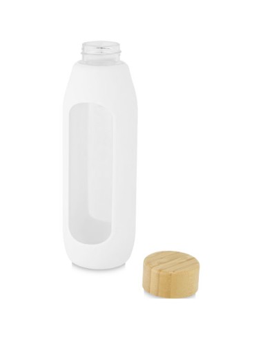 Borraccia in vetro borosilicato da 600 ml con impugnatura in silicone Tidan