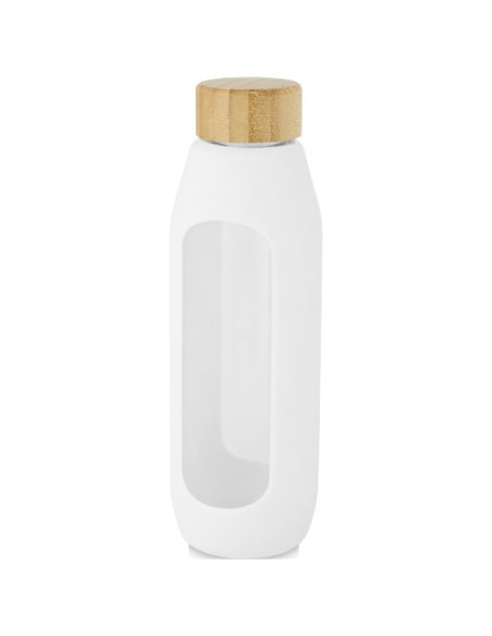 Borraccia in vetro borosilicato da 600 ml con impugnatura in silicone Tidan