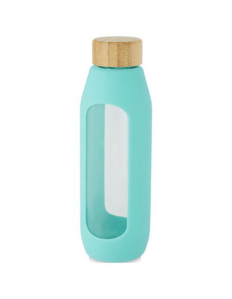 Borraccia in vetro borosilicato da 600 ml con impugnatura in silicone Tidan