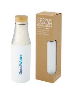 Borraccia termica in acciaio inossidabile con isolamento sottovuoto in rame e coperchio in bambù da 540 ml Hulan