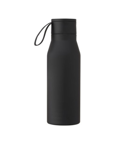 Borraccia in acciaio inossidabile da 500 ml con isolamento sottovuoto in rame, coperchio e cinturino in finta pelle Ljungan