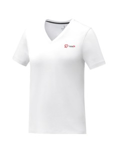 T-shirt Somoto da donna a manica corta con collo a V 