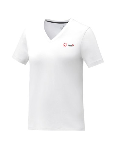 T-shirt Somoto da donna a manica corta con collo a V 