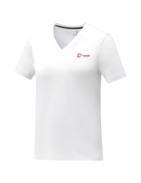 T-shirt Somoto da donna a manica corta con collo a V 