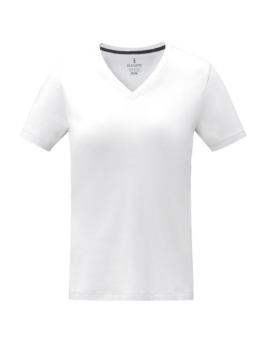 T-shirt Somoto da donna a manica corta con collo a V 