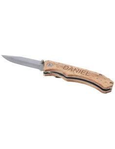 Coltello tascabile Dave in legno con clip per cintura