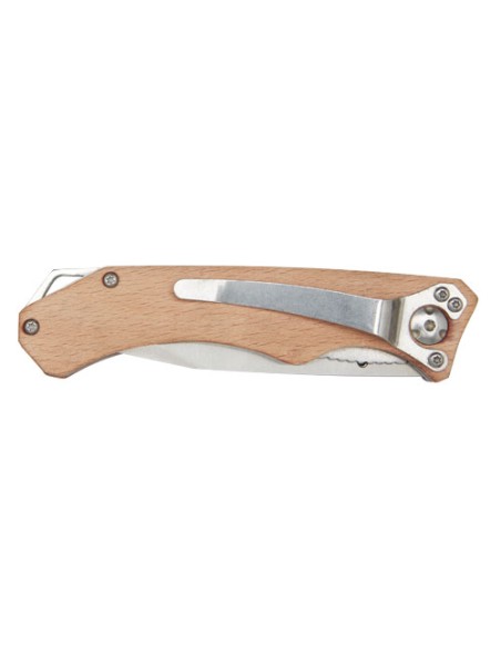 Coltello tascabile Dave in legno con clip per cintura