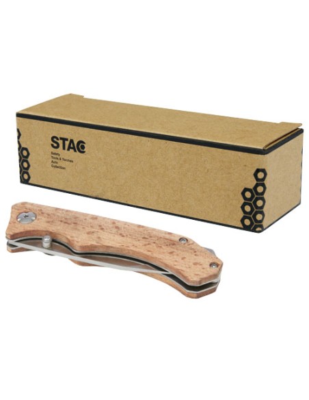 Coltello tascabile Dave in legno con clip per cintura
