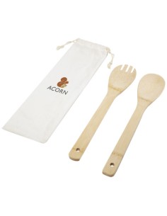 Cucchiaio e forchetta Endiv in bambù per insalata