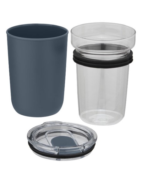 Bicchiere Bello da 420 ml in vetro con parete esterna in plastica riciclata