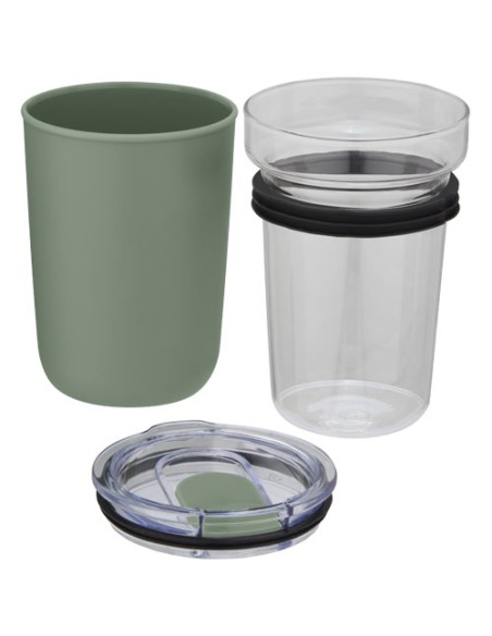 Bicchiere Bello da 420 ml in vetro con parete esterna in plastica riciclata