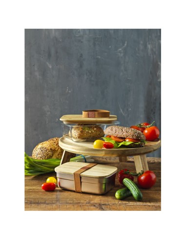 Contenitore per pranzo Roby di vetro con coperchio in bambù da 1000 ml