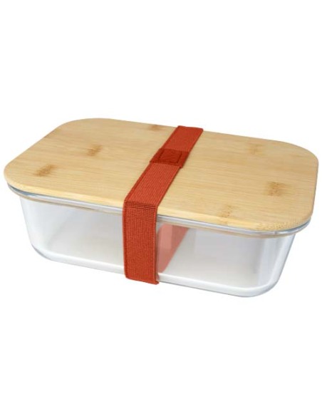 Contenitore per pranzo Roby di vetro con coperchio in bambù da 1000 ml