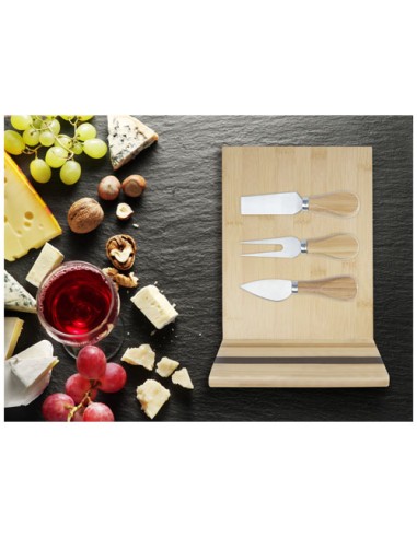 Tagliere e utensili Mancheg magnetici per formaggio in bambù