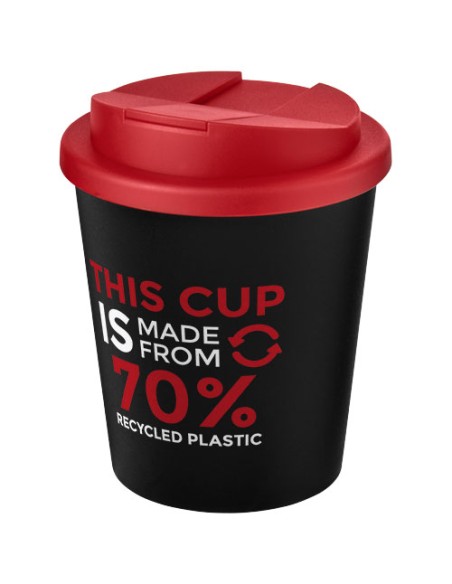 Bicchiere Americano® Espresso Eco da 250 ml in materiale riciclato con coperchio a prova di perdita